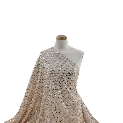 Sequin Lace Fabric: 3D Pleated Embroidery, 49" Wide, For Prom & Wedding