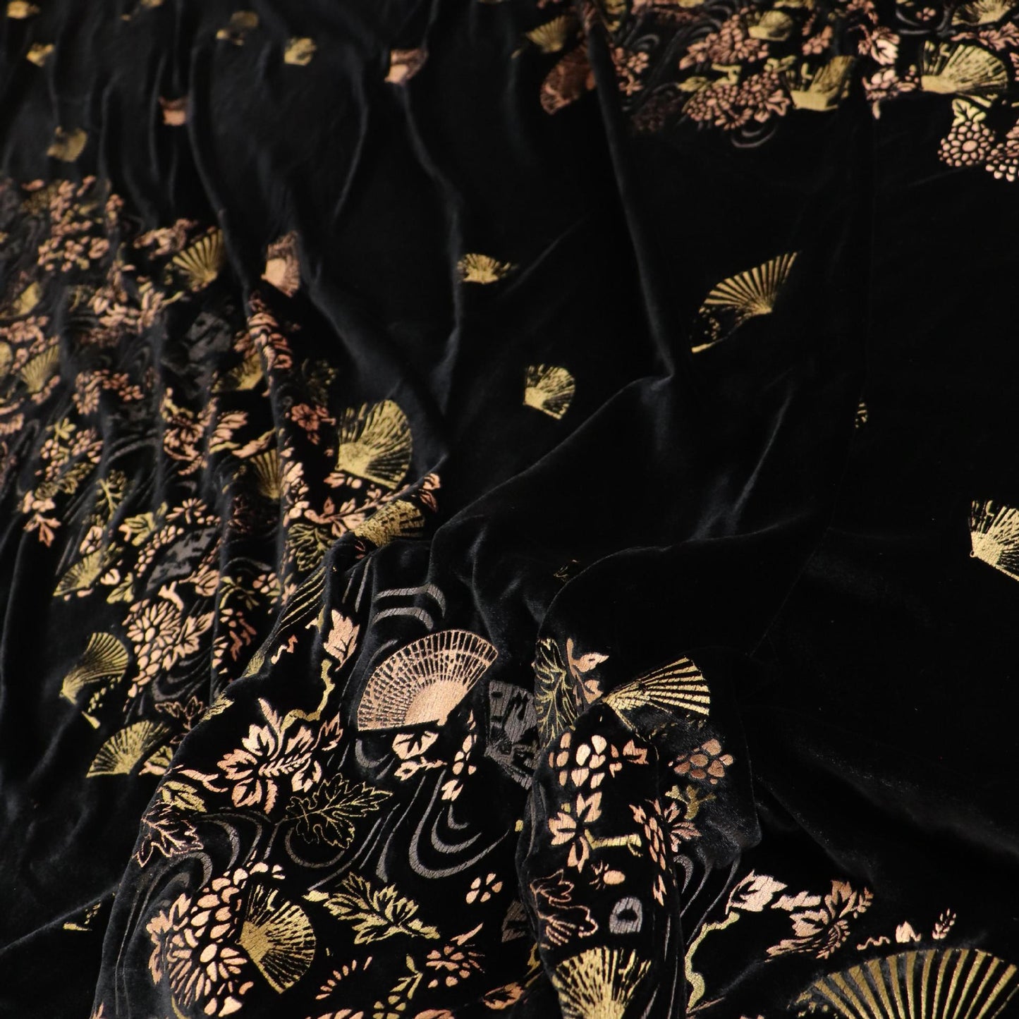 Gold Foil Adhesive Velvet Fabric ��� Luxurious Shimmer Craft & Sewing Materi"Wide