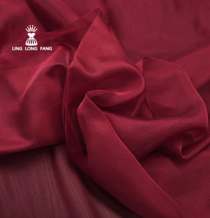 Tissu organza transparent : voile de mariée uni, tissu pour costume (150 cm de large)