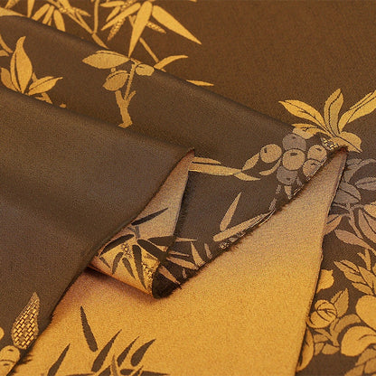 Tissu damassé à motifs d'oiseaux et de fleurs : imprimé en fil rouge nuage, 150 cm de large