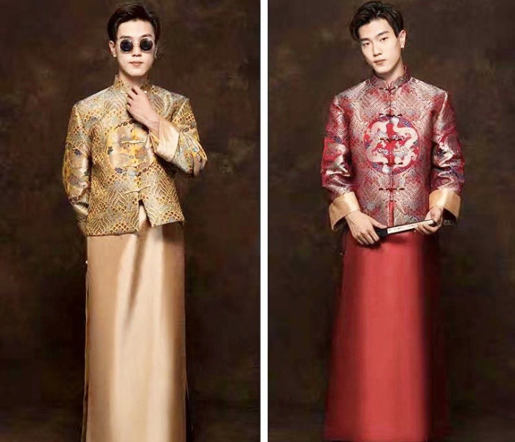 Dragon Sea Wave Brocade Fabric: Silk Rayon Jacquard (29.5"/75cm)