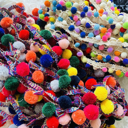 Colorful Pom Pom Trim: Shabby Chic Tassel Lace, DIY Decor - Poppylollipop