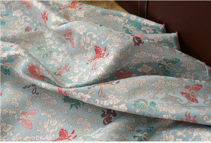Butterfly Brocade Fabric: Gold Thread Nishijin Kimono Fabric, 57"W