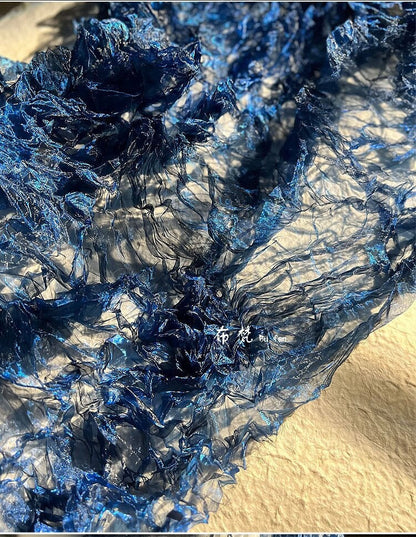 3D Texture Organza Fabric: Irregular Crystal Folds, 55"W