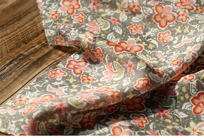 Vintage Style Ramie Fabric: Floral Print, 55" Wide, Sewing & Upholstery