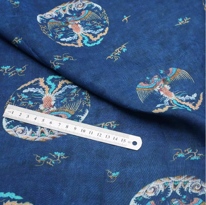 Dunhuang Frescoes Linen Fabric: Asian Chinese Style Upholstery, Sewing, Scarf