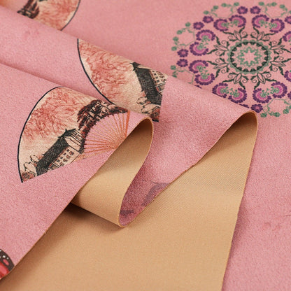 Floral Faux Suede Fabric: 59" Wide Polyester Upholstery