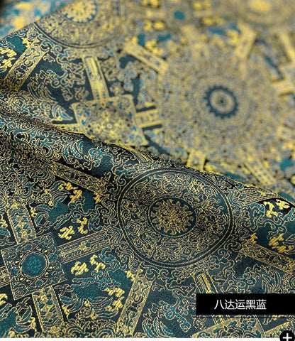 Japanese Kinran Brocade Fabric: Kimono, Geisha Bowknot, Upholstery