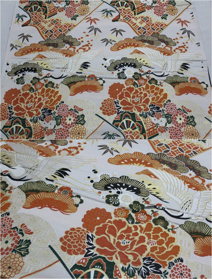 Crane Jacquard Satin Fabric: Japanese Style Sewing & Upholstery