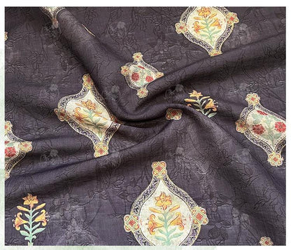 Geometric Floral Tencel Ramie Fabric: Dressmaking, Upholstery - 59" Wide