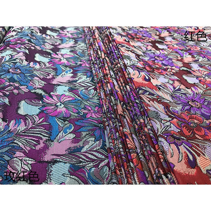 Nishijin Japanese Floral Brocade Fabric: High-Precision Jacquard Silk (35" Width)