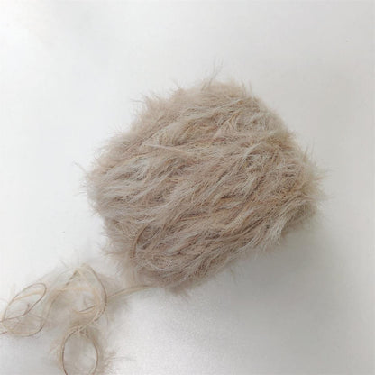 Pelote de laine en velours de vison faite à la main : fil à crocheter en laine fine mélangée