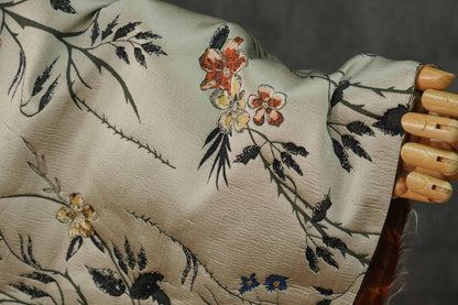 Floral Brocade Jacquard Fabric: Retro Palace Style, 59" Wide