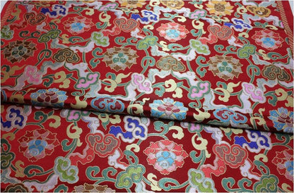 Floral Jacquard Brocade Fabric: Chinese Mongolian Style (By The Meter) - Poppylollipop