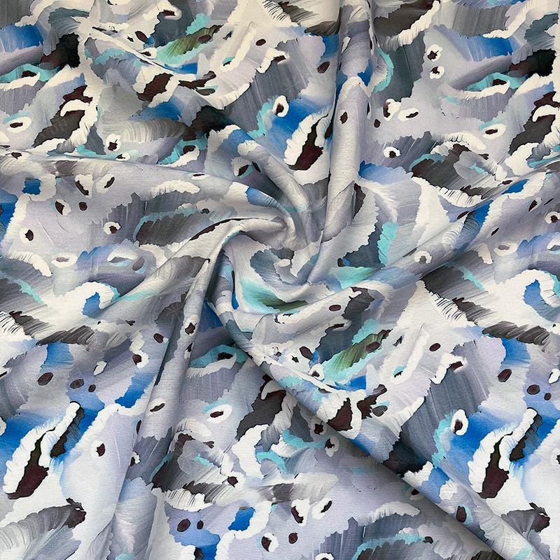 Digital Print Fabric ��� Cloud Wave Shimmer Cotton Blend, Quilting, Dressmaking, Craft Fabr"Wide