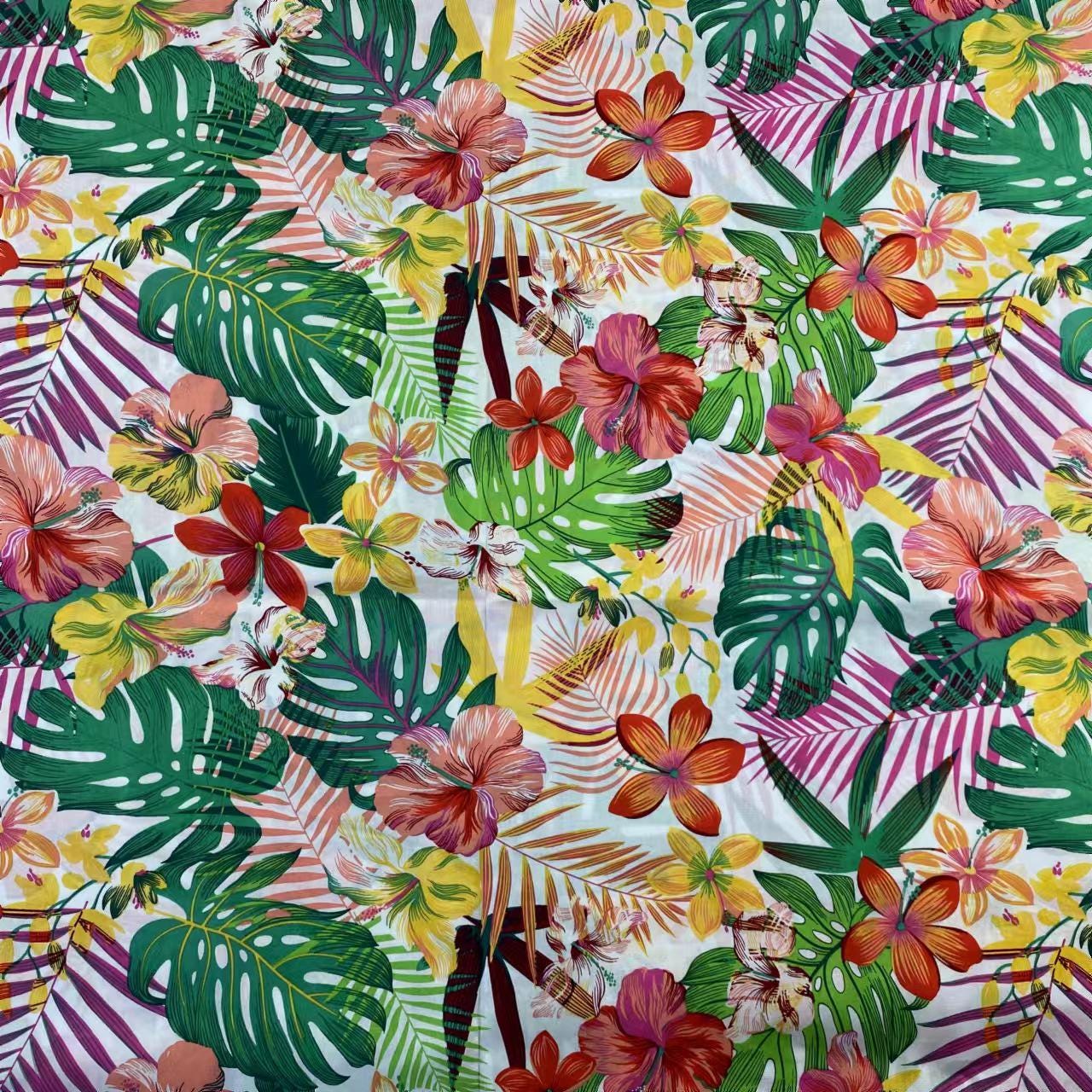 Tropical Floral Cotton Fabric: Sewing, Quilting, Upholstery (58"W)