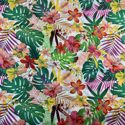 Tropical Floral Cotton Fabric: Sewing, Quilting, Upholstery (58"W)