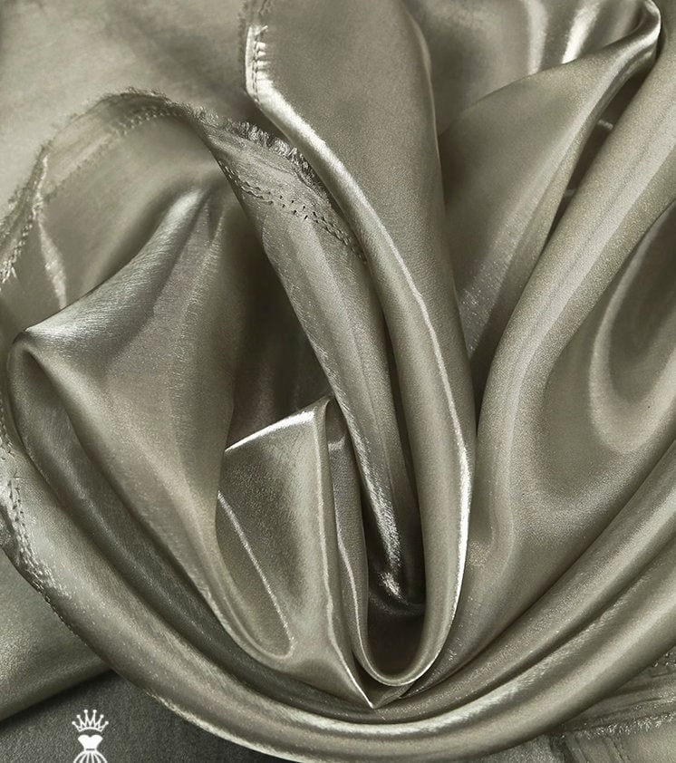 Crystal Silk-Satin Fabric: Water-Shine Metallic Luster, 57" Wide