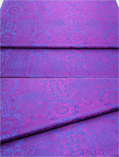 Gold Jacquard Fabric: Tortoise Bone Pattern, Silk Rayon Blend