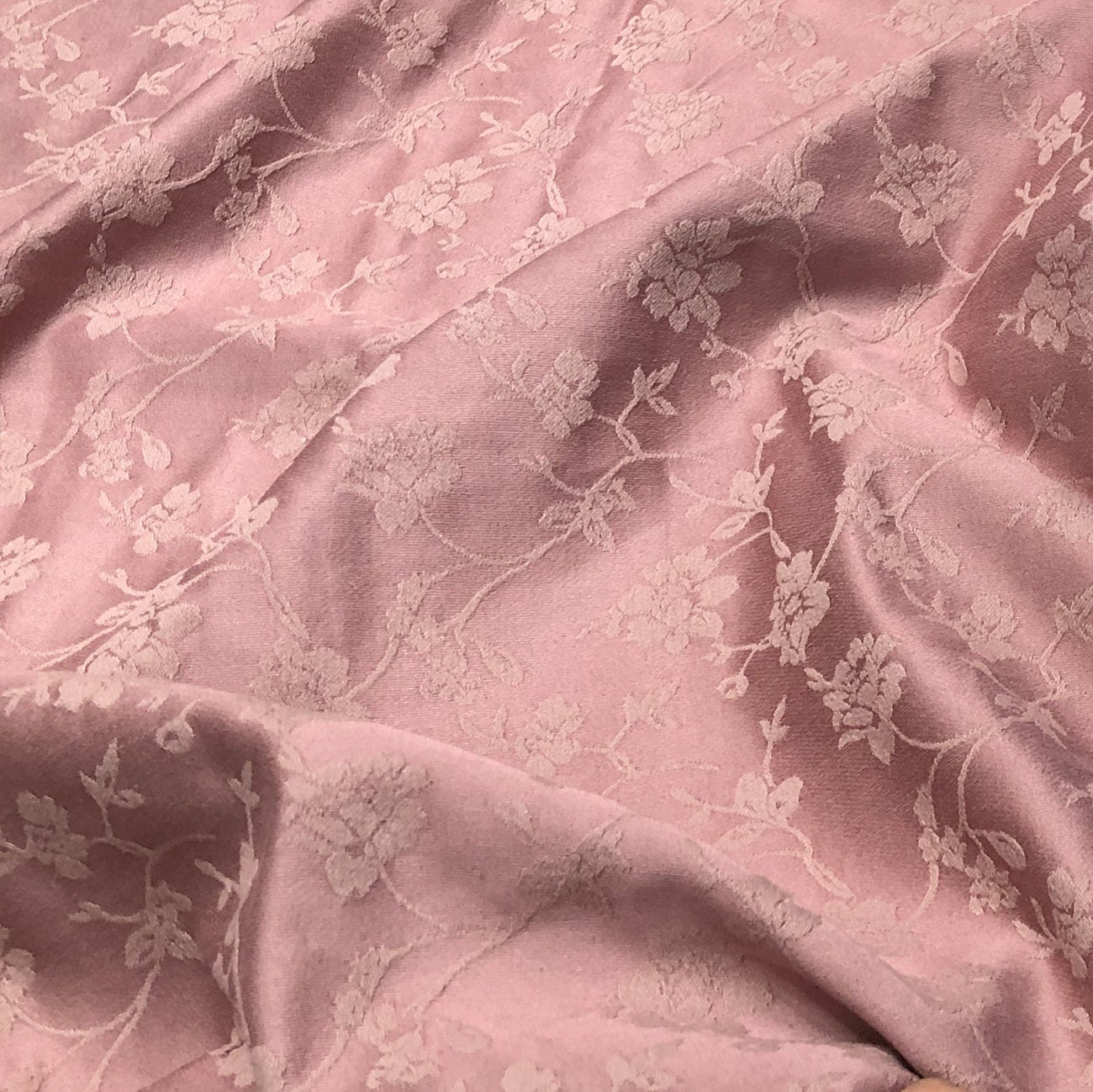 Tissu damassé jacquard en coton à motif floral, 160 cm de large, double face