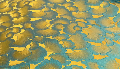 Ginkgo Biloba Silk Brocade Fabric: Cheongsam Cushion Upholstery, 29.5"W