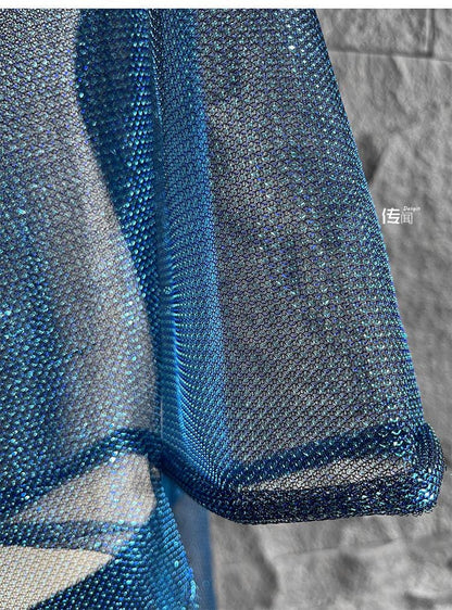 Laser Cut Hollow Mesh Fabric, Discolored Luxury Sewing Fabric, 59"W