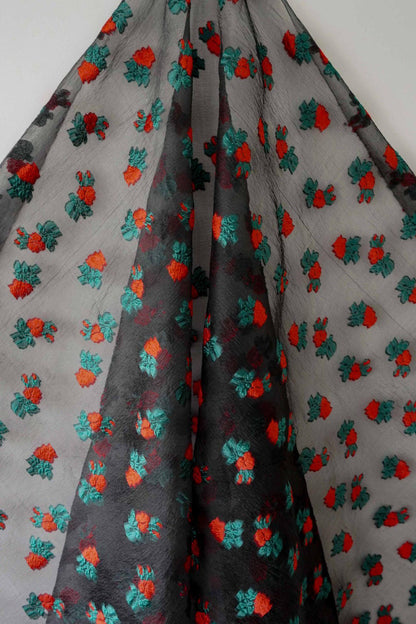 Embossed Organza Jacquard Fabric: 3D Texture Dress Sewing Material, 59" Wide