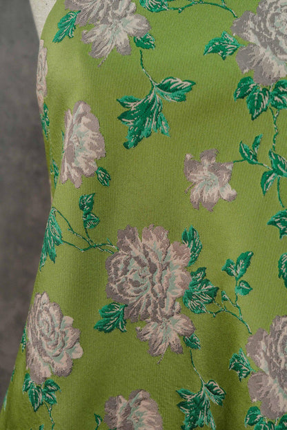 Embossed Floral Jacquard Fabric: Gold Thread Brocade, 59" Wide