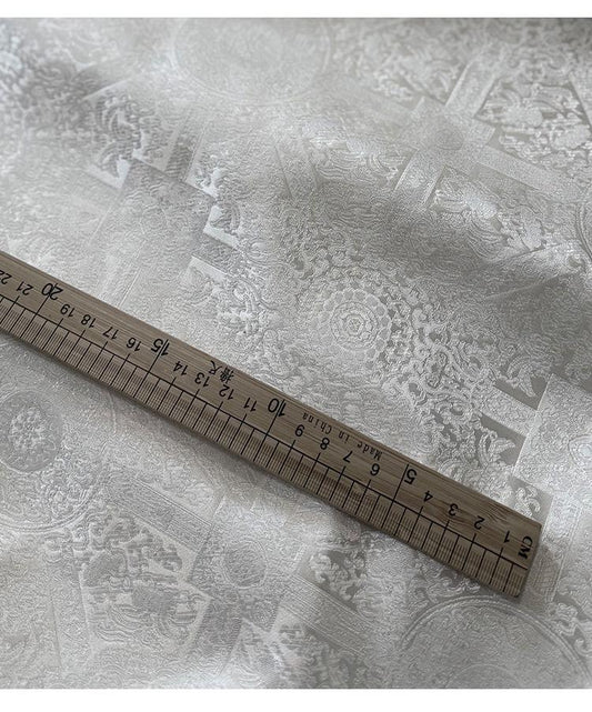 Pure white baoxiang jacquard with subtle embossed patterns, Sewing, Upholstery, 57"Wide