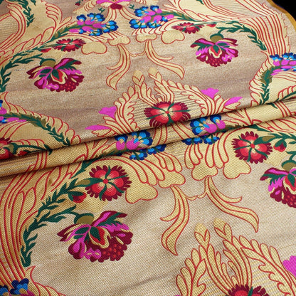 Exotic Dragon Brocade Fabric: Tibetan Thangka Pattern, Costume Sewing Fabric