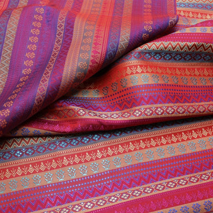 Burgundy Pink Brocade Fabric: Indian Style, 45" Wide, Silk Rayon Blend