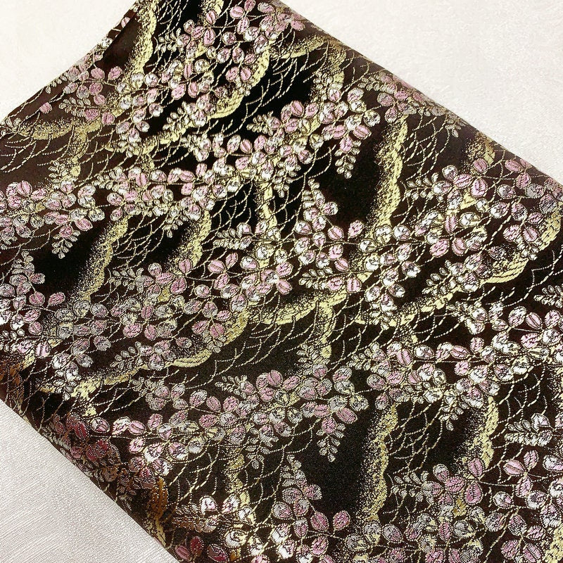 Floral Jacquard Brocade Fabric: 29.5" Wide Silk Rayon Blend