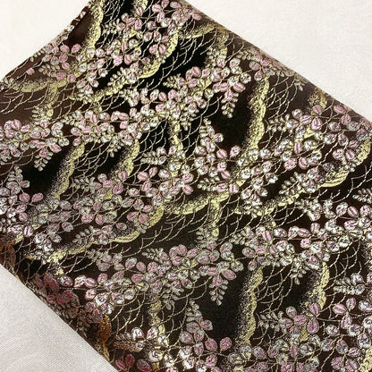 Floral Jacquard Brocade Fabric: 29.5" Wide Silk Rayon Blend