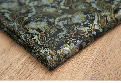 Lotus Flower Silk Brocade Fabric: Colorful Cheongsam Qipao Material, 35"W