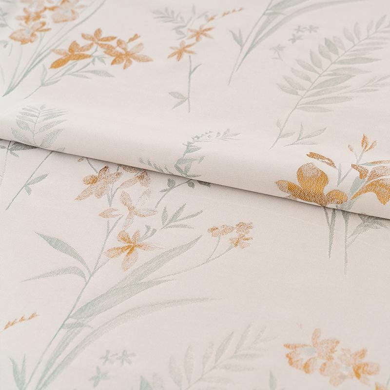 Nishijin Woven Magnolia Brocade: Gold Thread Jacquard Silk Fabric - Poppylollipop