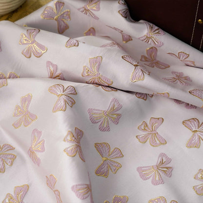 Butterfly Jacquard Fabric: Gold Thread Rayon Blend, 59" Wide By The Meter
