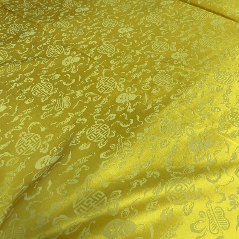 Jacquard Fabric: Eight Immortals Antique Design, 50"W Cotton Rayon Blend