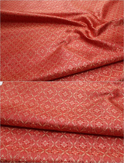 Floral Brocade Fabric: Chinese Style Silk Rayon Blend (29.5" Wide)