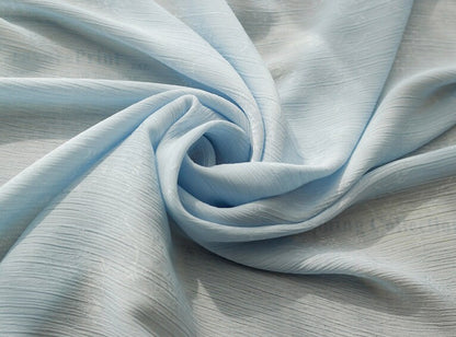 Tissu mousseline jacquard Tencel : infroissable, bleu turquoise, matériau de couture