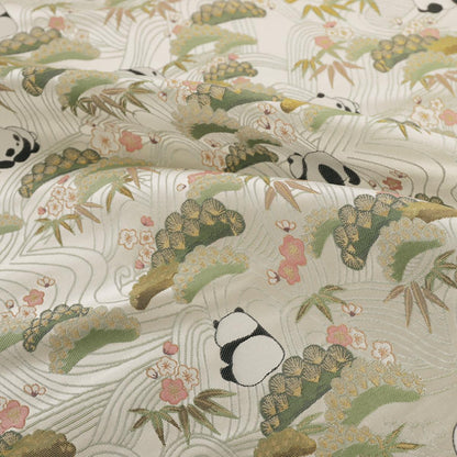 Panda Brocade Satin Fabric: 55" Wide Chinese Style Sewing
