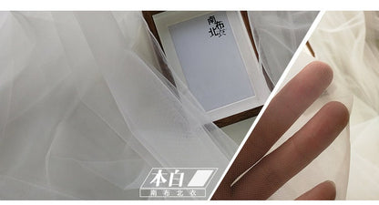Tissu en dentelle ajourée, gaze transparente pour robe de mariée (59"L)