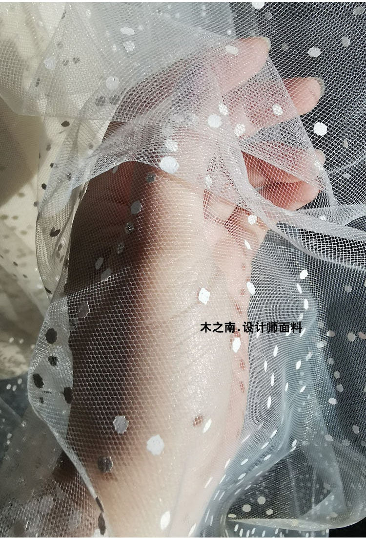 Glitter Dot Soft Mesh Fabric, 59"W, Veil, Costume, Sewing