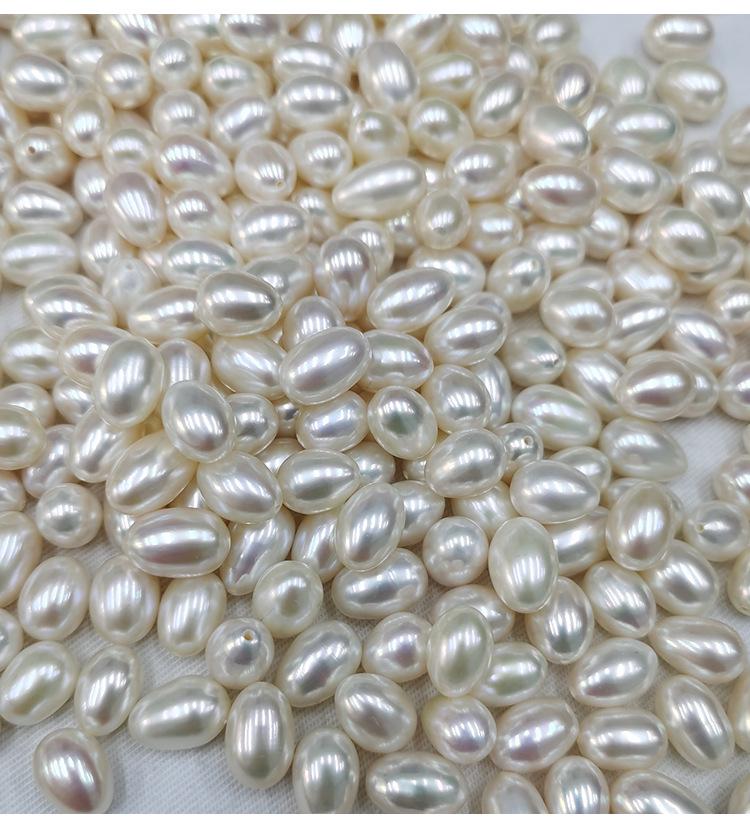 Perles de riz d'eau douce de 7,5 à 8 mm : bijoux DIY à haute brillance
