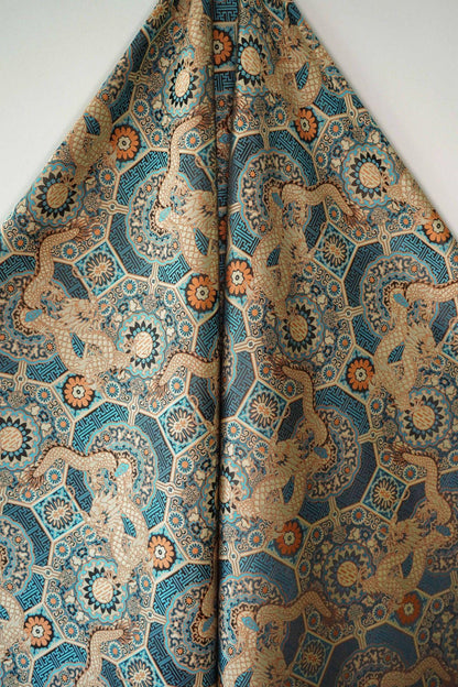 Tissu Dragon Mongol : Motif Bada tibétain pour l’ameublement, les costumes et la décoration