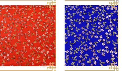 Floral Silk Brocade Fabric: Golden Bud Wedding Material, 45" Wide