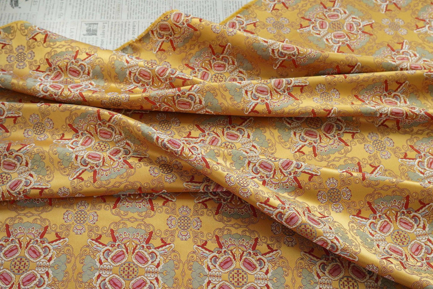 Chinese Song Brocade Fabric with Lion Jacquard ��� Home D��cor T"W
