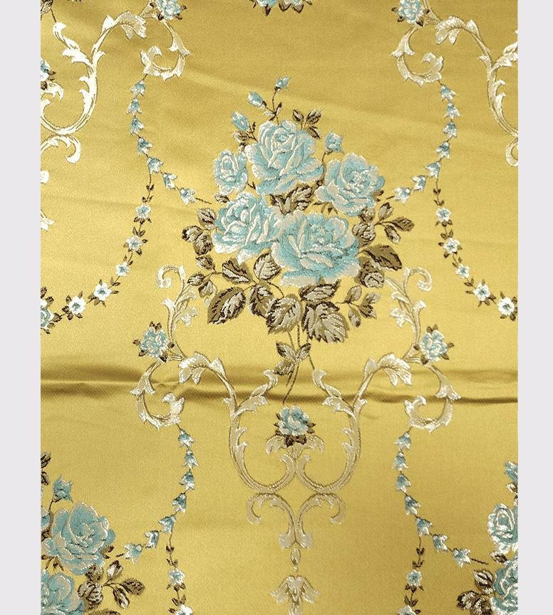 Metallic Damask Satin Fabric: 3D Texture Jacquard, 59" Wide