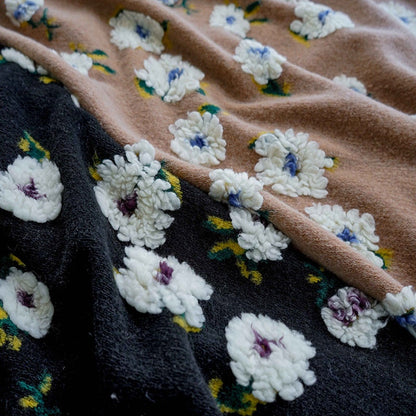 Retro French Daisy Plush Fabric: Cosplay Costume Material (63" W)