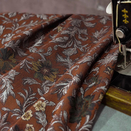 Victorian Jacquard Upholstery Fabric: Edwardian Style Floral, 58"W