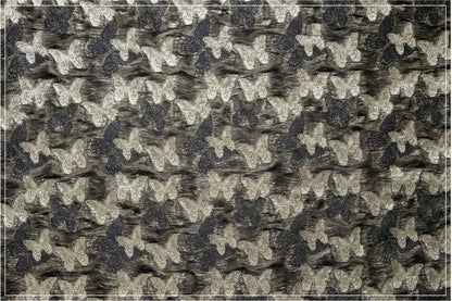 Gold Thread Butterfly Jacquard Fabric: 3D Texture, 56" Wide